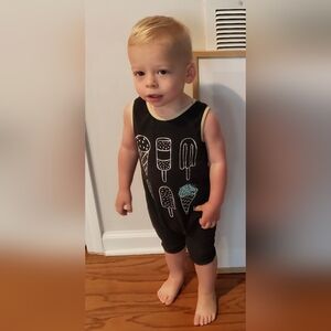 Rags To Raches Ice Cream Print Sleeveless Romper